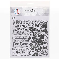 Pochoir plastique souple réutilisable 24 x 22 cm Ciao Bella SPRING FRESH FLOWERS 10