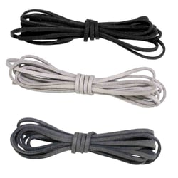 MégaCréa DIY - Lacet plat en suédine Noir gris clair foncé 3 mm x 2 m