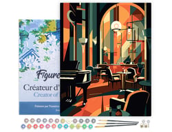 Peinture par Numéro Figured'Art avec Cadre - Club Art Déco - Kit de Loisir Créatif DIY Numéro d'Art Complet - 40x50cm toile tendue sur châssis