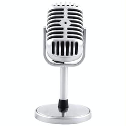 Microphone Classique Argent 3.5mm Câble 2.2m Hauteur 15cm Réponse 30-16000Hz YONIS
