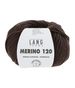 Pelote de laine à tricoter MERINO 120 - Lang Yarns 0468 Marron