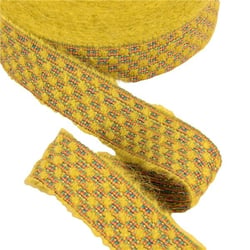 Galon laineux jaune vert 25mm au mètre