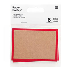 6 marque-places kraft rouge