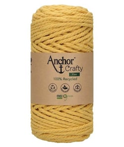Corde de Coton Recyclé Macramé Anchor Crafty Fine - 250gr - Anchor 108 Jaune (Moutarde)