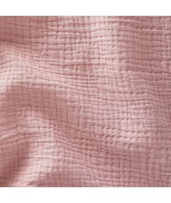 Tissu Double Gaze de coton gaufrée de 130 CM de largeur Rose (PETALE) vendu par 50 cm