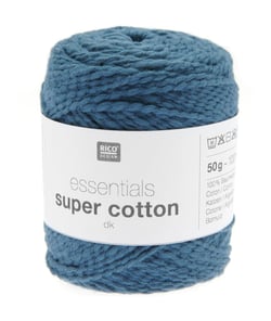 Coton à tricoter ou crocheter Essentials Super Cotton DK - Rico Design 21 Bleu Pétrole