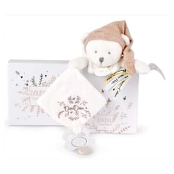 Doudou 25 ans - Ours rose pantin attache sucette - Doudou et Compagnie