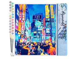 Peinture par Numéro Figured'Art - Tokyo Shibuya - Kit de Loisir Créatif DIY Numéro d'Art Complet - 40x50cm sans châssis en bois