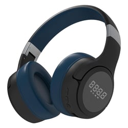 Casque Audio Bluetooth Pliable Avec Écran LCD Et Réduction De Bruit Noir + Bleu YONIS