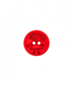 Carte de 3 boutons Fille polyester 15mm - Prym Rouge