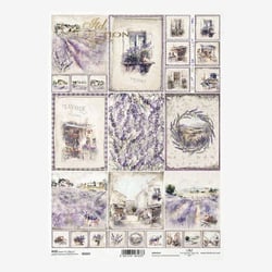1 feuille de papier de riz 21 x 29,7 cm Itd Collection PROVENCE LAVANDE 2247