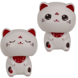 Figurine solaire chat porte-bonheur modèle aléatoire 5,5 cm