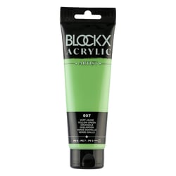 Peinture acrylique - Vert jaune - 607 - BLOCKX Artist - Qualité beaux-arts - Tube 120ml