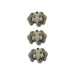 3 boutons fantaisies scrapbooking décoration couture ELEPHANT