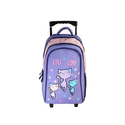 Sac à dos à roulettes - Lili Lou - Violet et rose - 2 compartiments