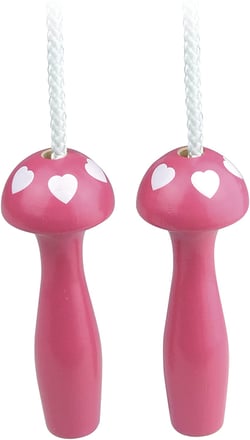 Corde à sauter rose coeur blanc - Vilac