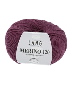Pelote de laine à tricoter MERINO 120 - Lang Yarns Rose (566)
