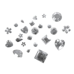 Mix strass acrylique, diff. formes, cristal, 5 - 14mm, boîte 1000 pces