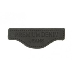 Lot de 3 écussons à coudre en cuir véritable noir 6x2cm