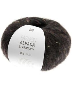 Pelote d'alpaga à tricoter Fashion Alpaca Sparks Joy - Rico Design 08 Noir