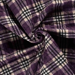 Tissu Jacquard Matelassé Micta Carreaux sur fond Magenta fuschia