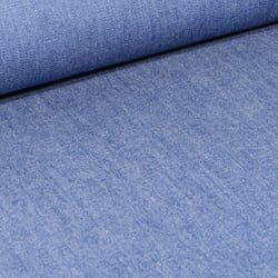Tissu Chambray de coton uni Bleu jean