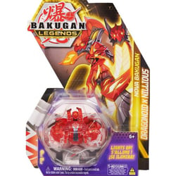 Bakugan legends : dragonoid x nillious avec carte - boule rouge transparente - nova series - saison 4 - spin master 20139752