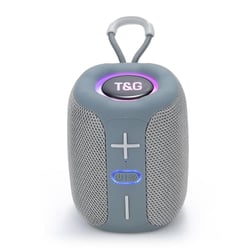 Mini Enceinte Bluetooth Puissante 8W Avec Basses Profondes Et Lumière LED Pour Extérieur Gris YONIS