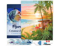 Diamond Painting Broderie Diamant Figured’Art 40x50cm toile tendue sur châssis en bois - diamants carrés - Club de surf