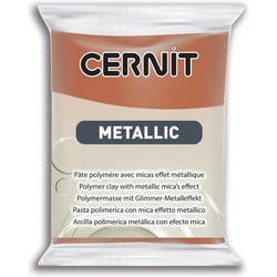 Pâte polymère - Opaque - A cuire - Pâte à modeler - Bronze - Bloc de 56g - Cernit - Metallic