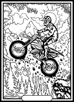 Tableau velours a colorier Moto-cross Sericolor
