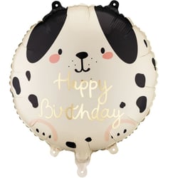 Ballon Aluminium Hélium Happy Birthday Chien   Ø 35 cm