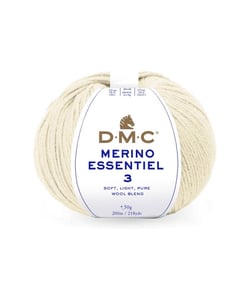 Pelote de laine Merino Essentiel 3 - DMC - Certifié Oeko-Tex 980 Ecru