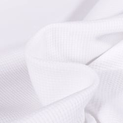 Tissu Jersey Nid d'abeille uni Blanc