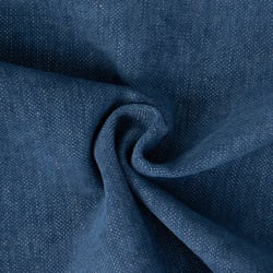 Tissu Lin d'ameublement toucher velours et envers antidérapant uni Bleu denim