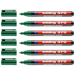 Lot de 6 marqueurs permanents pointe ronde 1 mm - EDDING - Vert - 370