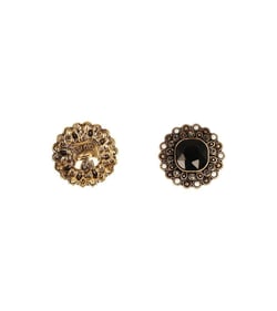 Lot de 3 boutons strass noir