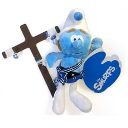 Marionnette en peluche a fil : schtroumpf ecossais 23 cm - schtroumpf