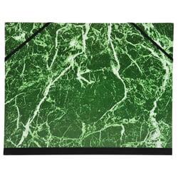 Carton à dessin papier marbré verni avec élastiques 28x38 cm - Pour format B4 - Vert - x 10 - Exacompta