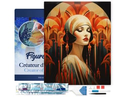 Diamond Painting Broderie Diamant Figured’Art 40x50cm toile tendue sur châssis en bois - diamants carrés - Femme Art Déco