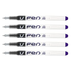 Lot de 5 stylos plume jetable PILOT - V-Pen - Violet - Pointe moyenne