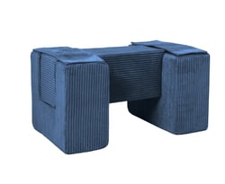 3 blocs en mousse bleu marine velours côtelé - Velinda