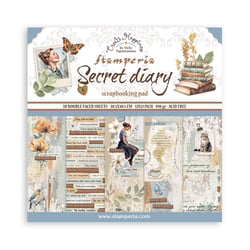 Pochette de 10 feuilles recto verso Stamperia Secret diary