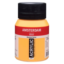 Peinture Acrylique - Jaune d'or - 253 - Amsterdam - Pot de 500ml