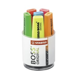 Pot de 6 surligneurs STABILO BOSS ORIGINAL - assortiment fluo