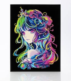 DIAMOND DOTZ kit fond noir suédine - Princesse animé japonais