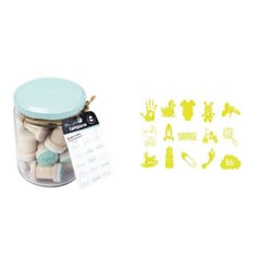 MégaCréa DIY - Tampon en bois Naissance 1,8 cm bocal 15 pièces
