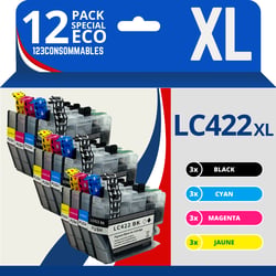 LC422XL - Pack 12 cartouches Brother LC422 XL compatibles MFC-J5340DW J5740DW - 123CONSOMMABLES