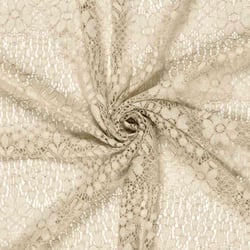 Tissu Dentelle Coton mélangé uni Beige