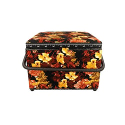Boîte à couture 26x26x19cm fleurs vintage